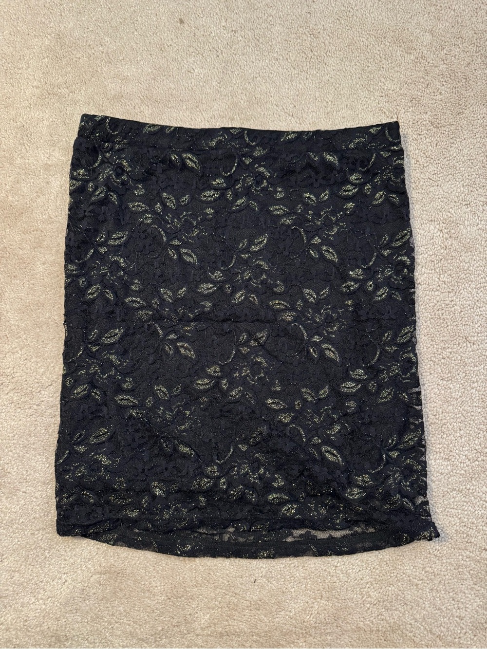 Black Lace Overlay Pencil Skirt